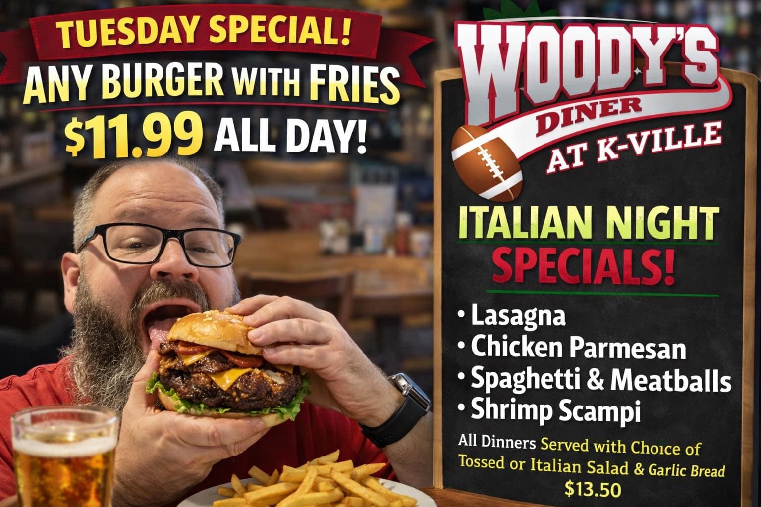 Woody's At K-Ville food